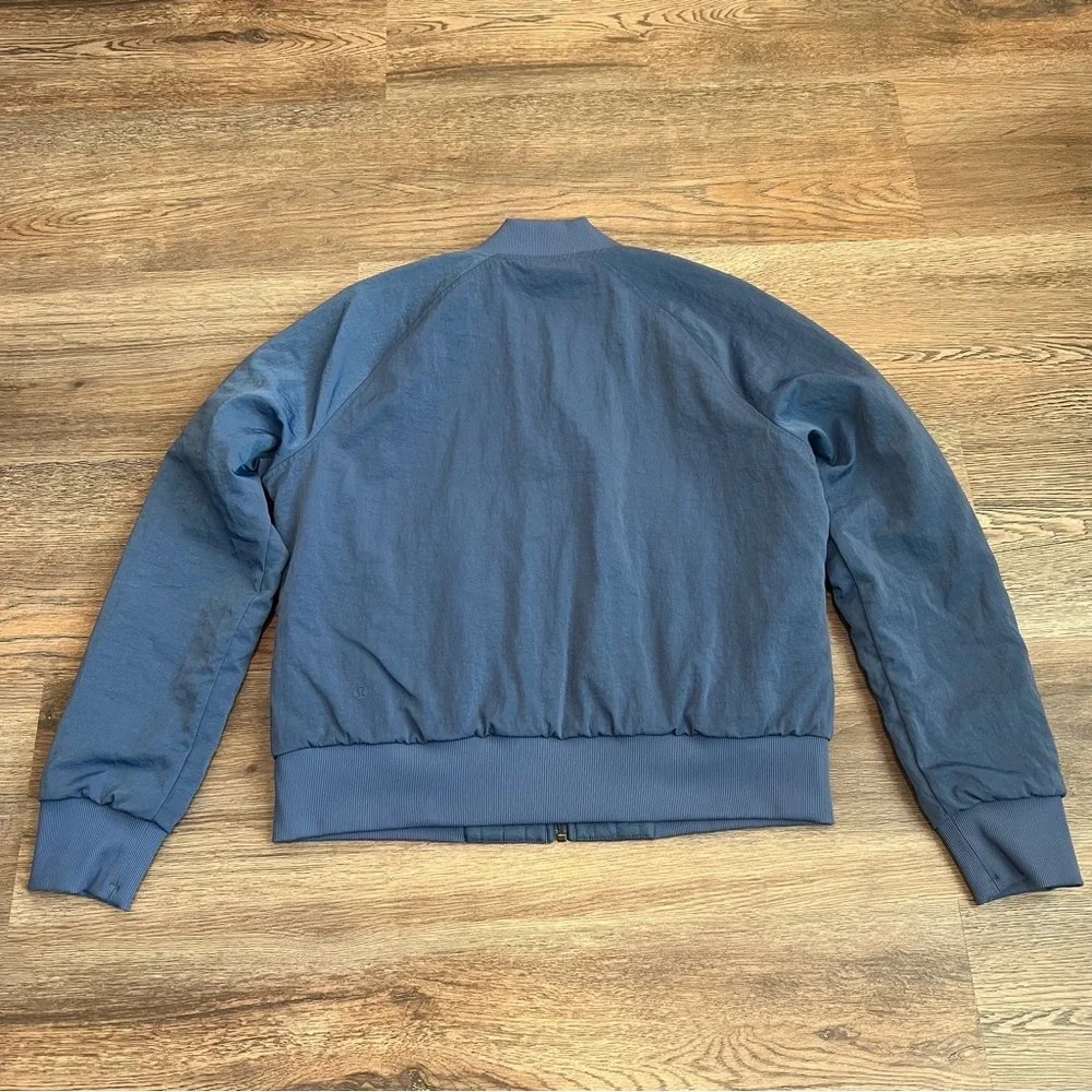 Lululemon Non-Stop Bomber Jacket Reversible Blue Size 10 Athleisure Outdoor